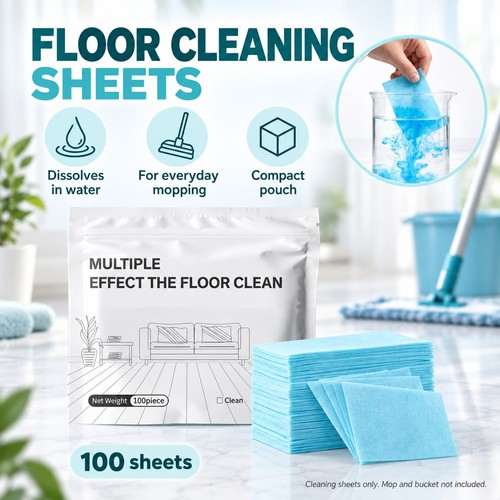 100 floor cleaning sheets blue - 100,