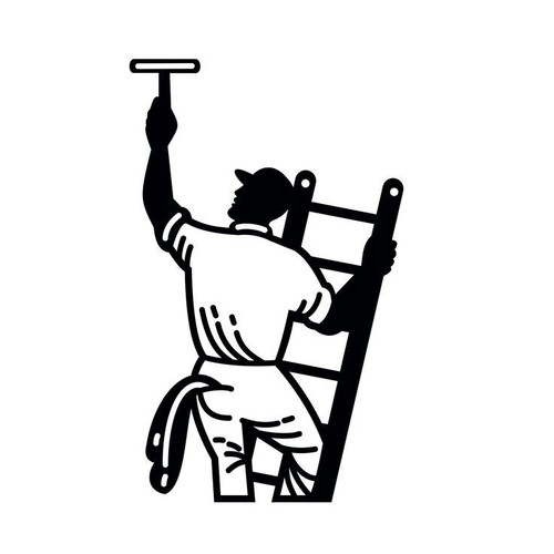 Window cleaner vinyl sticker - cleaner,